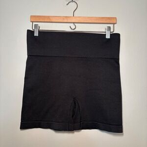 Colsie Womens Black Ribbed Seamless High Waisted Bike Shorts XL VN1281242